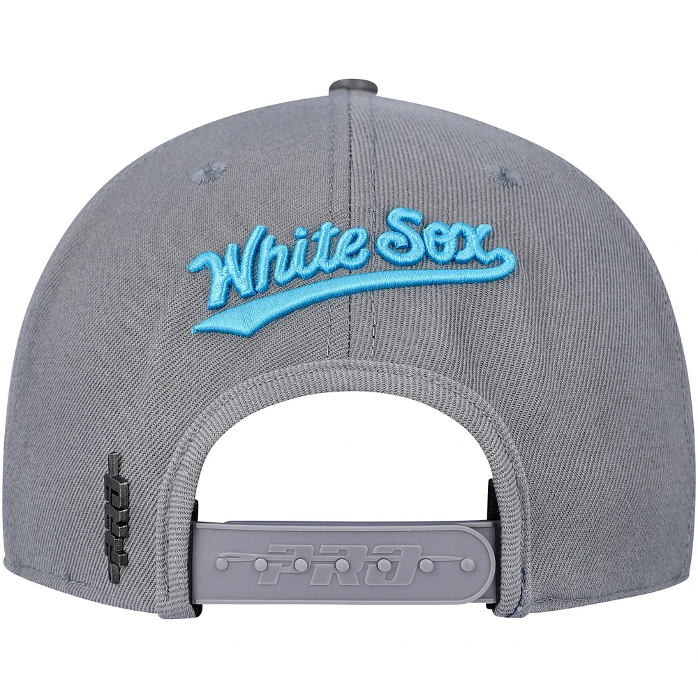 Men's Pro Standard  Gray Chicago White Sox Washed Neon Snapback Hat