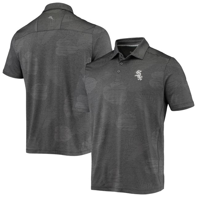 Polo pour homme Tommy Bahama Charcoal Chicago White Sox Palm Coast Delray Fond IslandZone Allover