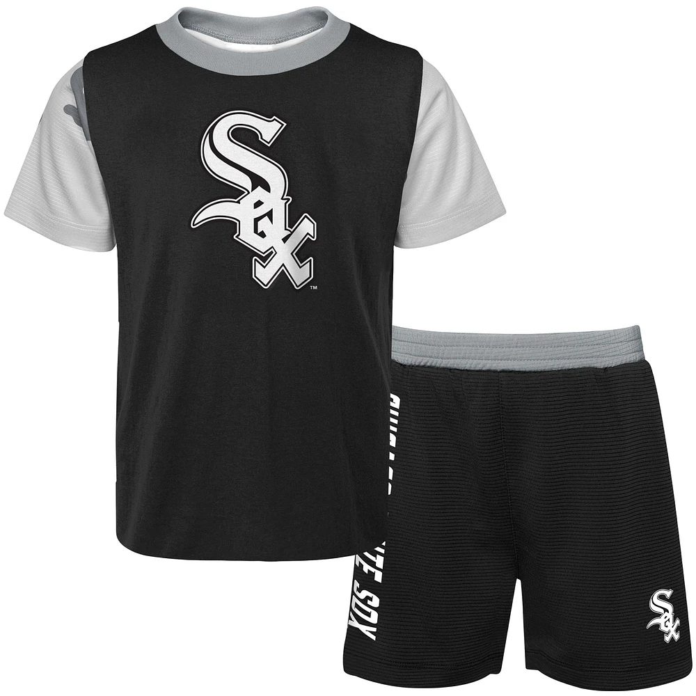 Newborn & Infant Black Chicago White Sox Pinch Hitter T-Shirt Shorts Set