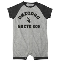 Newborn & Infant Heather Gray Chicago White Sox Extra Base Hit Raglan Full-Snap Romper