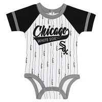 Newborn & Infant White Chicago Sox Base Hitter Bodysuit, Bib Bootie Set
