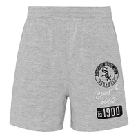 Toddler White/Heather Gray Chicago White Sox Two-Piece Groundout Baller Raglan T-Shirt & Shorts Set