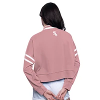 Women's Starter  Pink Chicago White Sox Power Play Cropped Pullover Sweatshirt