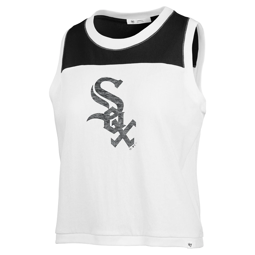 Women's '47 White Chicago Sox Premier Zoey Waist Length Tank Top