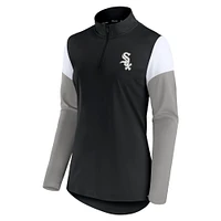 Women's Black/Gray Chicago White Sox Authentic Fleece Quarter-Zip Jacket