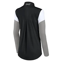 Women's Black/Gray Chicago White Sox Authentic Fleece Quarter-Zip Jacket