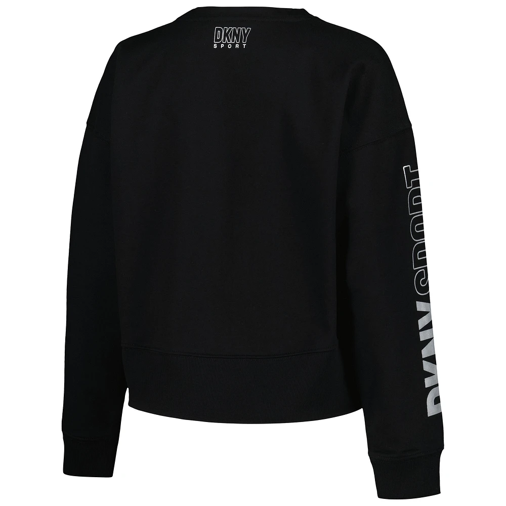 Women's DKNY Sport Black Chicago White Sox Lily V-Neck Pullover Sweatshirt
