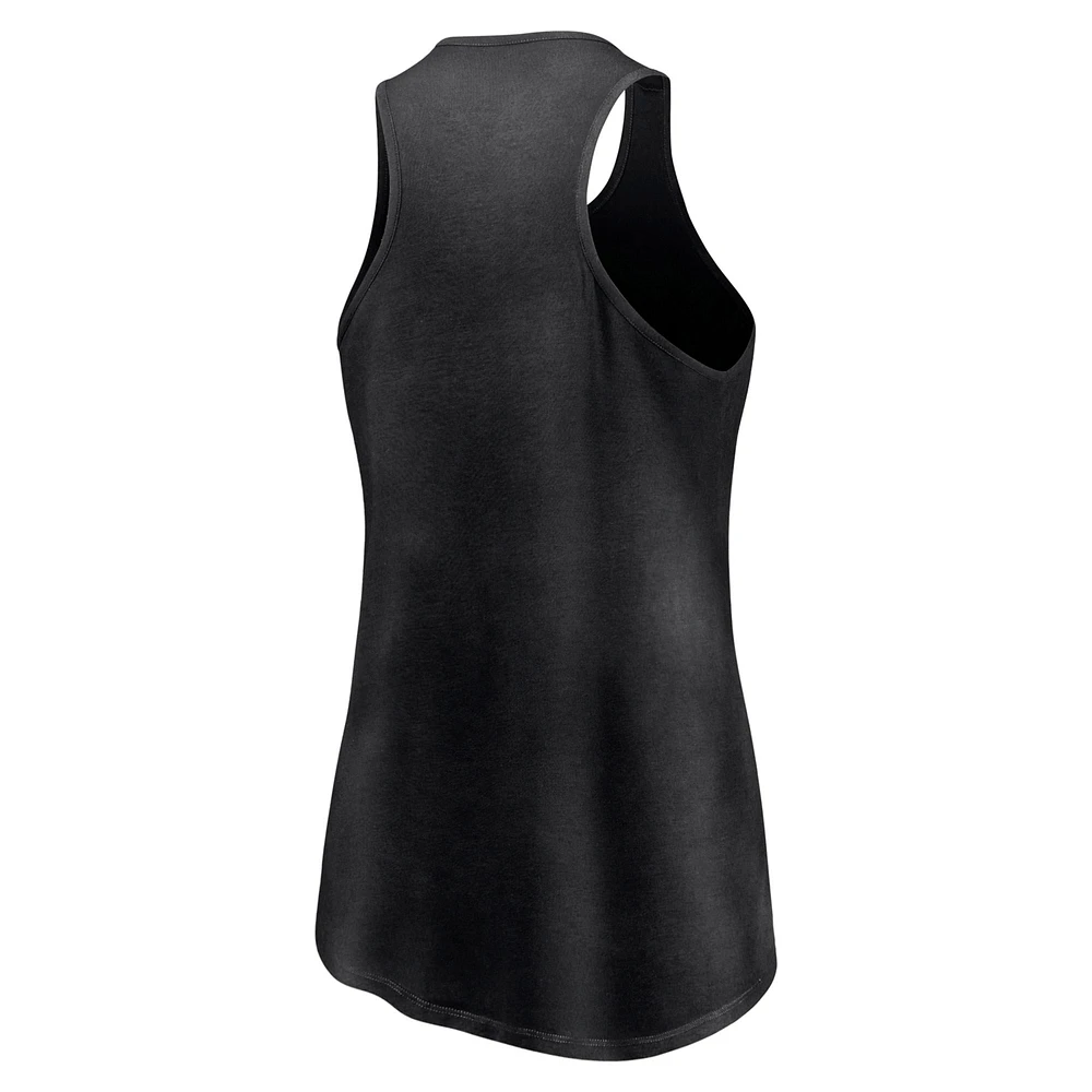 Women's Fanatics Black Chicago White Sox Simplicity Swing Racerback Scoop Neck Tank Top