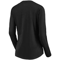 Women's Fanatics Black Chicago White Sox Victory Script V-Neck Long Sleeve T-Shirt
