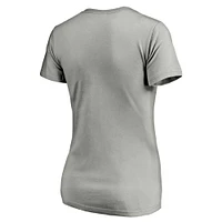 Women's Fanatics Heathered Gray Chicago White Sox Core Official Logo V-Neck T-Shirt