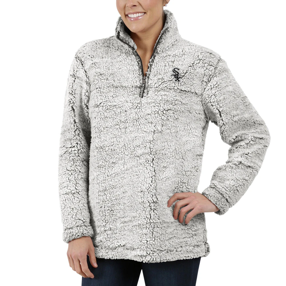 Women's G-III 4Her by Carl Banks Gray Chicago White Sox Sherpa Quarter-Zip Pullover Jacket