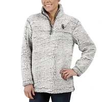 Women's G-III 4Her by Carl Banks Gray Chicago White Sox Sherpa Quarter-Zip Pullover Jacket