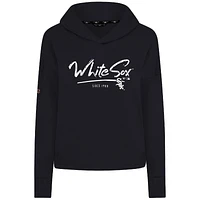 Women's Levelwear Black Chicago White Sox Accolade Sweet Express Cropped Tri-Blend Pullover Hoodie