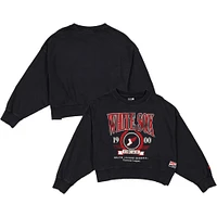 Women's New Era  Black Chicago White Sox 2025 City Connect Cropped Enzyme Wash Pullover Sweatshirt