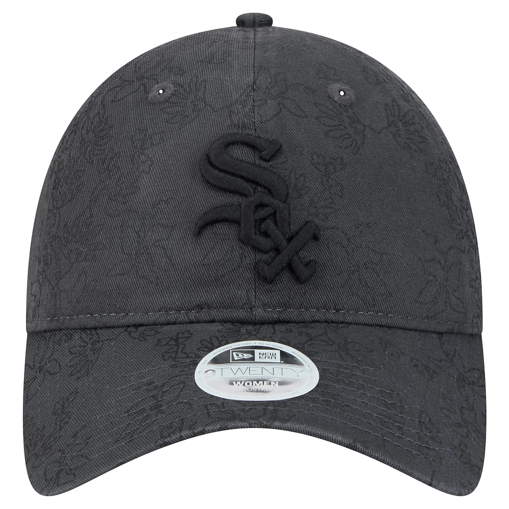 Women's New Era Black Chicago White Sox Tonal Floral 9TWENTY Adjustable Hat