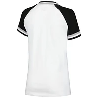Women's New Era White Chicago Sox Jersey Double Binding Raglan V-Neck T-Shirt