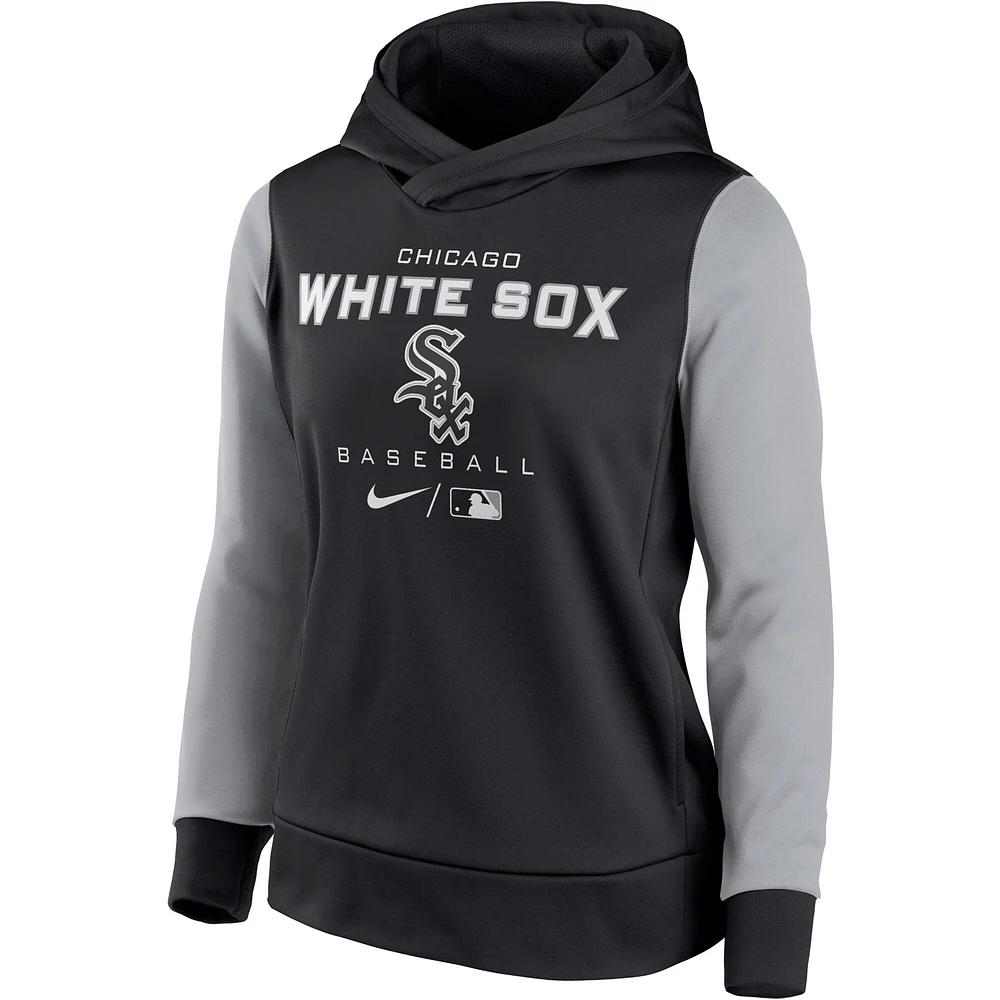 Women's Nike Black/Gray Chicago White Sox Authentic Collection Pullover Hoodie