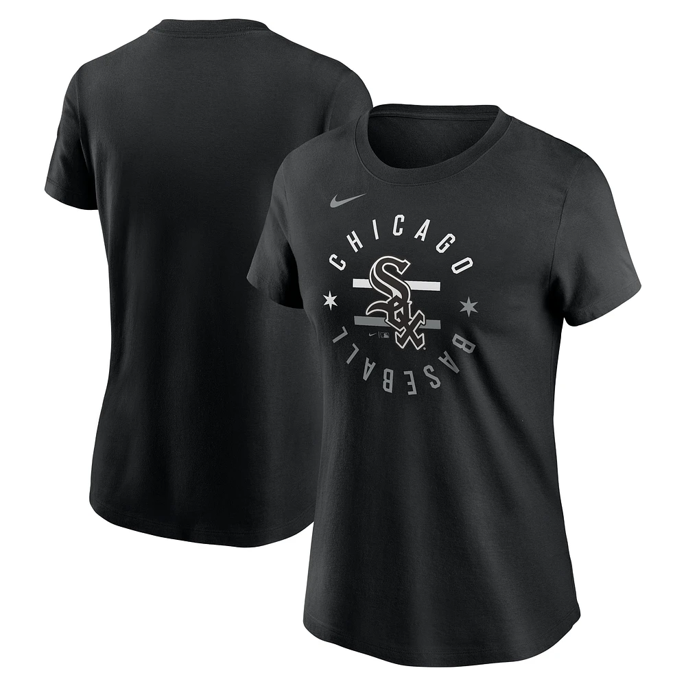 T-shirt Nike pour femme, noir, équipe locale des White Sox de Chicago