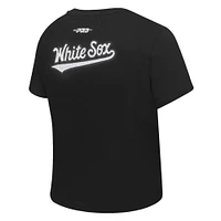 Women's Pro Standard  Black Chicago White Sox Game Day Classics Baby Doll Cropped T-Shirt