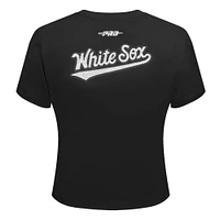 Women's Pro Standard  Black Chicago White Sox Game Day Classics Baby Doll Cropped T-Shirt