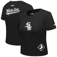 Women's Pro Standard  Black Chicago White Sox Game Day Classics Baby Doll Cropped T-Shirt
