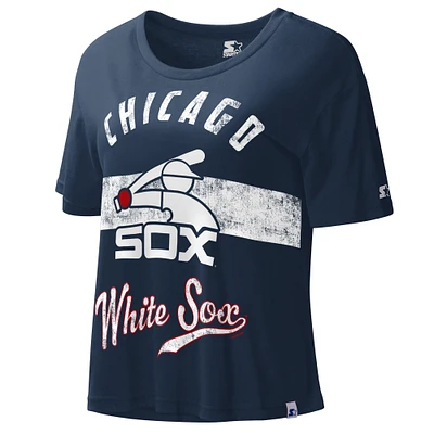 Haut court Starter Navy Chicago White Sox Cooperstown Collection Record Setter pour femme