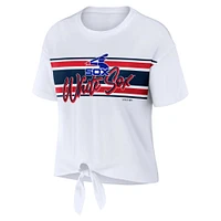 T-shirt WEAR by Erin Andrews White Chicago Sox à nouer sur le devant pour femme