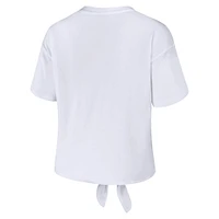 T-shirt WEAR by Erin Andrews White Chicago Sox à nouer sur le devant pour femme