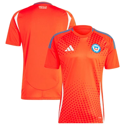Maillot adidas rouge pour homme de l'équipe nationale du Chili 2024 domicile réplique