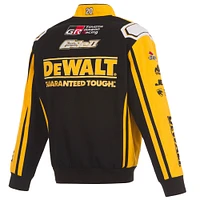Men's JH Design Black/Yellow Christopher Bell DeWalt Full-Snap Twill Uniform Jacket