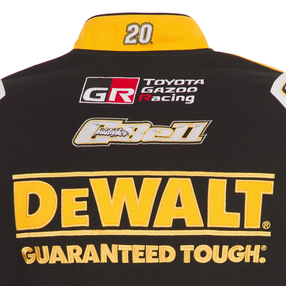Men's JH Design Black/Yellow Christopher Bell DeWalt Full-Snap Twill Uniform Jacket
