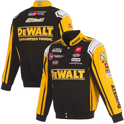 Veste d'uniforme en sergé à boutons-pression Christopher Bell DeWalt pour homme de JH Design, noire et jaune