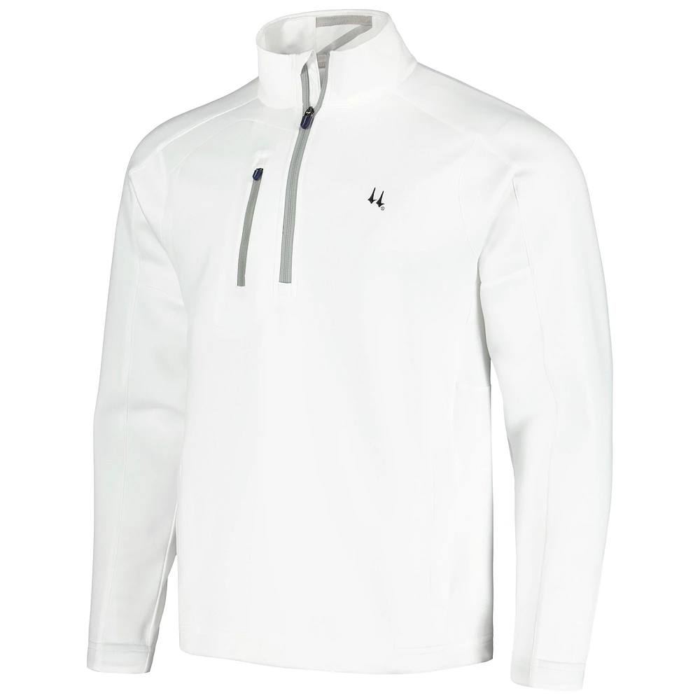 Men's Zero Restriction White Churchill Downs Z500 Quarter-Zip Top