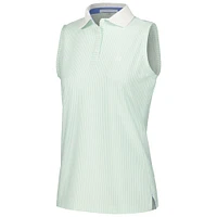 Women's Fairway & Greene Light Green Churchill Downs Julie Tri-Blend Sleeveless Polo
