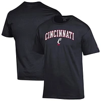 Men's Champion  Black Cincinnati Bearcats Arch Over Logo T-Shirt