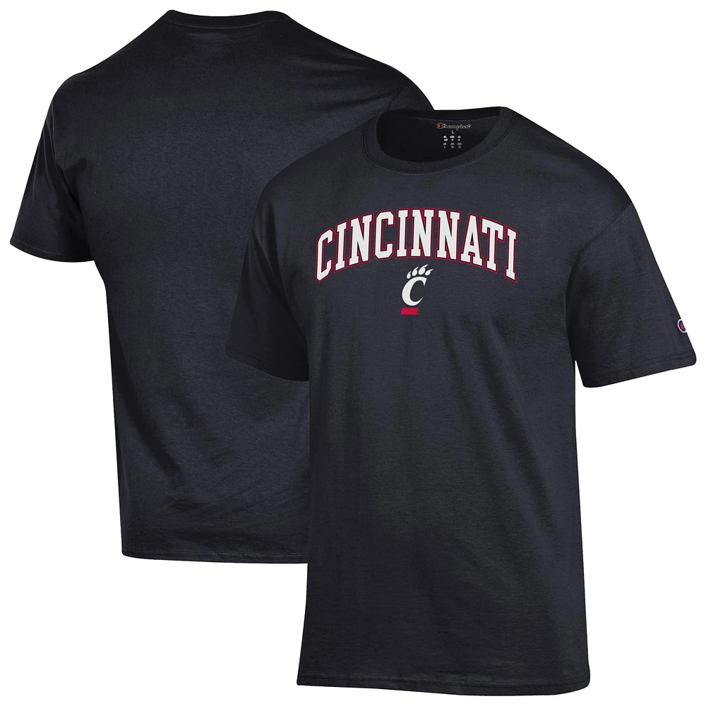Men's Champion  Black Cincinnati Bearcats Arch Over Logo T-Shirt
