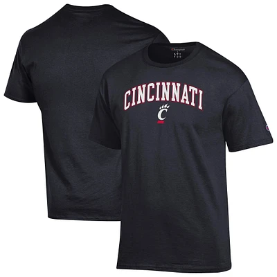 Men's Champion  Black Cincinnati Bearcats Arch Over Logo T-Shirt