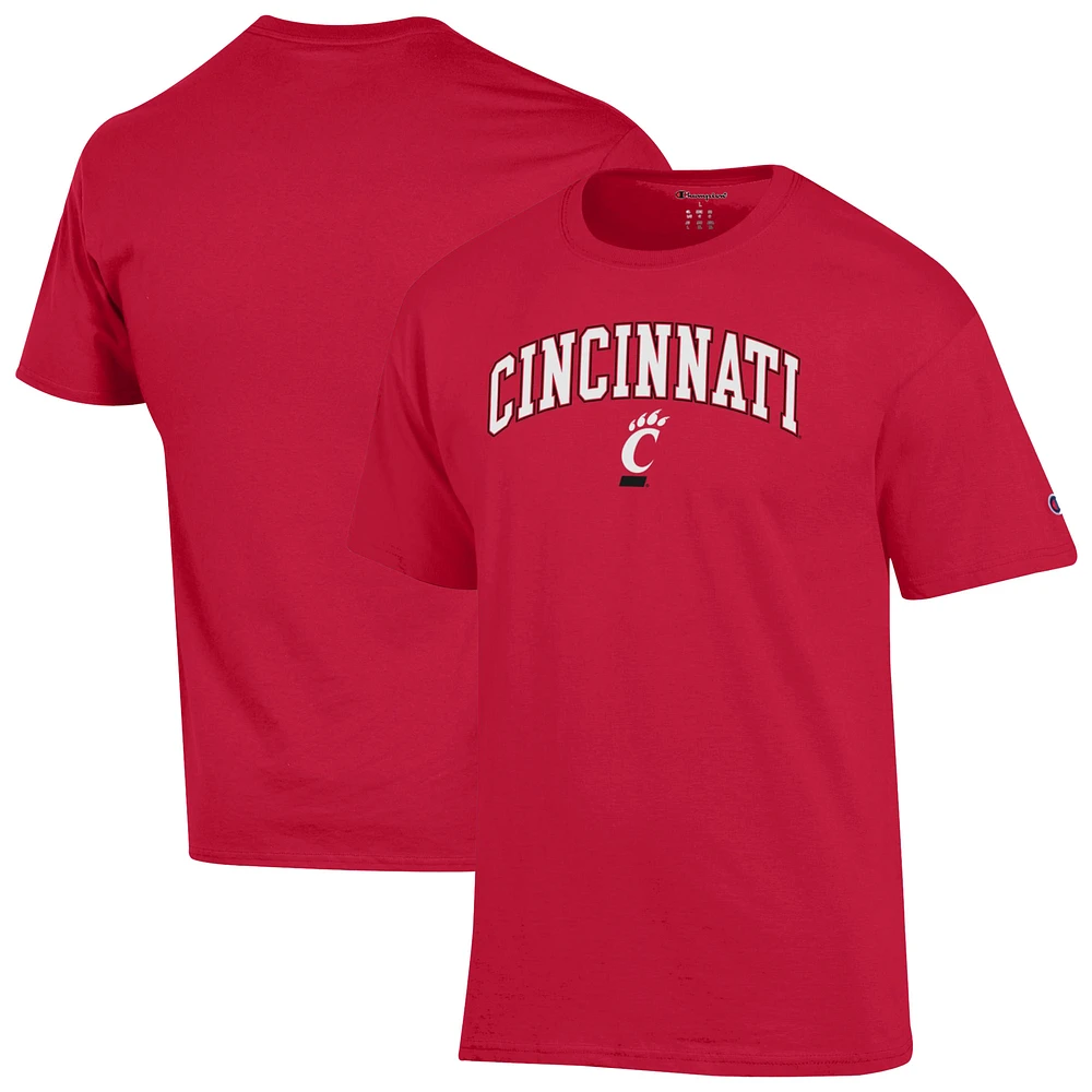 Men's Champion Red Cincinnati Bearcats Arch Over Logo T-Shirt