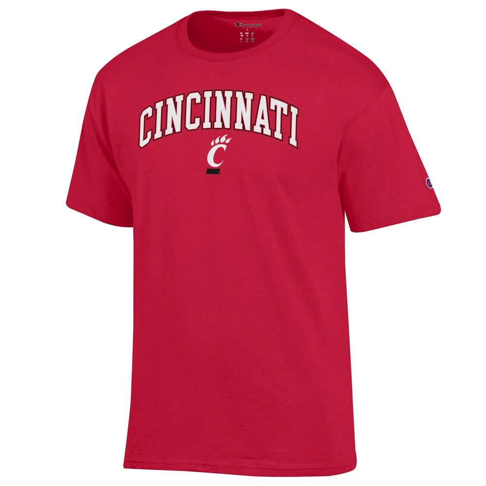 Men's Champion Red Cincinnati Bearcats Arch Over Logo T-Shirt