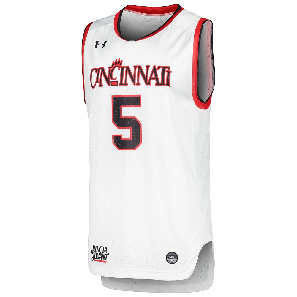 Maillot de basket-ball réplique Under Armour Cincinnati Bearcats blanc pour homme