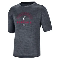 Youth Under Armour Heather Black Cincinnati Bearcats Vent Tech Mesh Performance T-Shirt