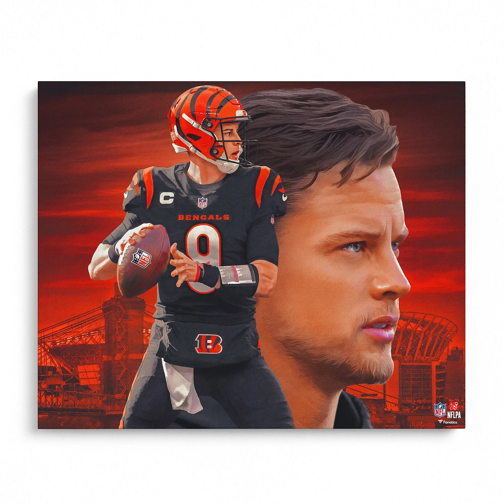 Joe Burrow Cincinnati Bengals 16" x 20" Photo Print - Designed by Artist Brian Konnick
