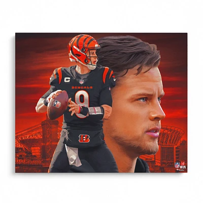 Joe Burrow Cincinnati Bengals 16" x 20" Photo Print - Designed by Artist Brian Konnick
