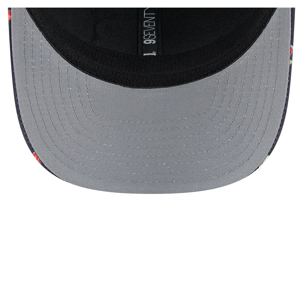 Casquette extensible à boutons-pression New Era bleu marine/noir pour homme Cincinnati Bengals Adventure Drinks Pattern 9SEVENTY