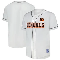 Men's Starter  White Cincinnati Bengals Relay Full-Button Baseball Jersey