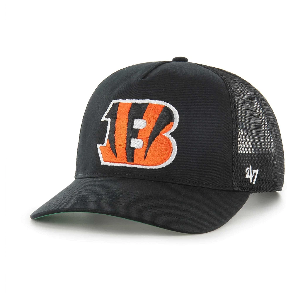 Casquette réglable de camionneur en maille avec attelage en maille noire '47 des Bengals de Cincinnati pour hommes