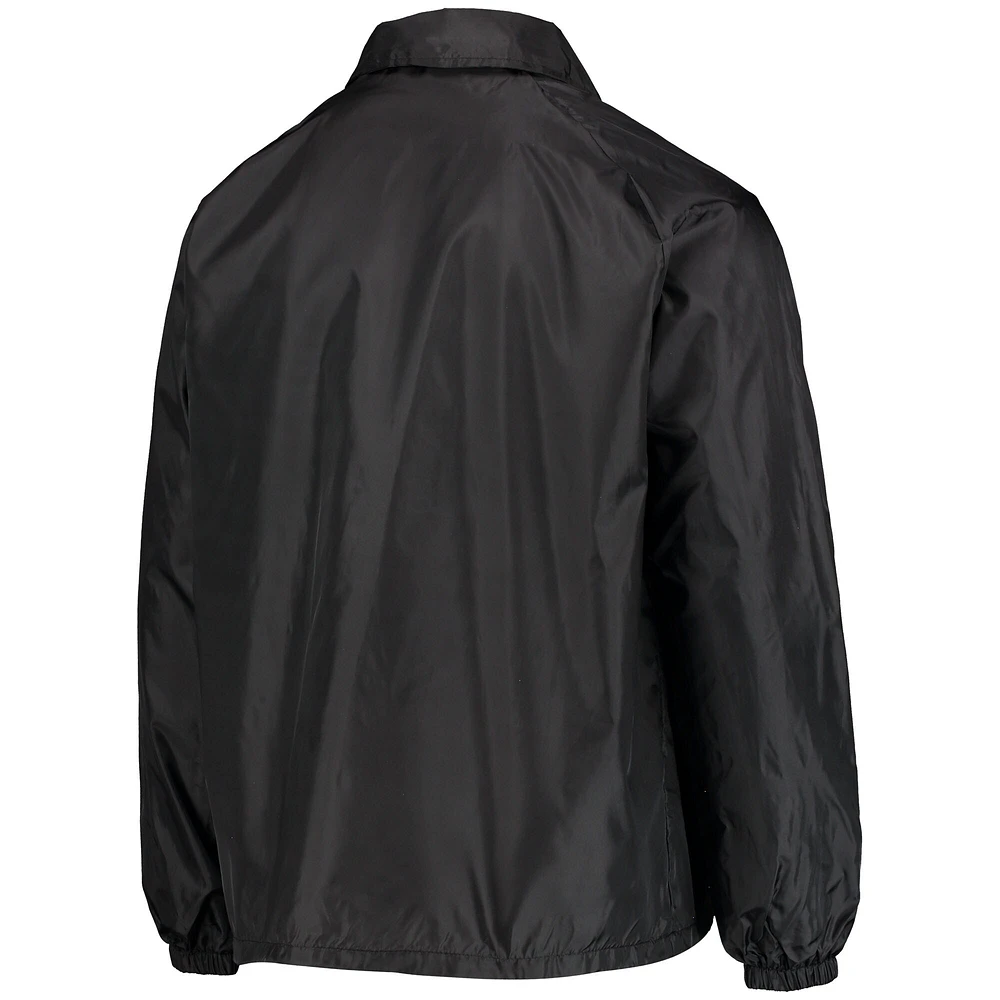 Men's Black Cincinnati Bengals Coaches Classic Raglan Full-Snap Windbreaker Jacket