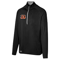 Men's Black Cincinnati Bengals Grind Iron Quarter-Zip Top