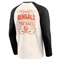 Men's Darius Rucker Collection by Fanatics Cream/Black Cincinnati Bengals Raglan Henley T-Shirt