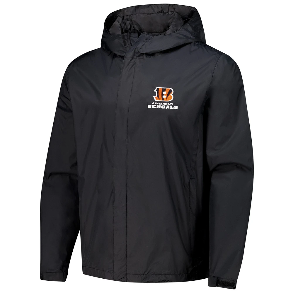 Men's Dunbrooke Black Cincinnati Bengals Tropic Waterproof Packable Full-Zip Hoodie Jacket